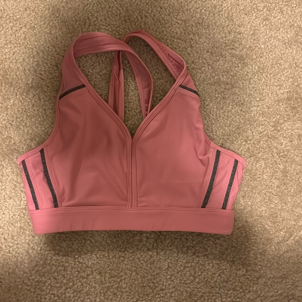 Pink and gray Sports Bra